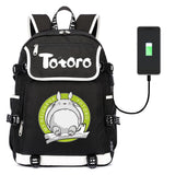 Anime Totoro Casual Backpack Canvas Packsack Zipper School Bag