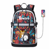 Anime My Neighbor Totoro Reflective Stripe USB Backpack