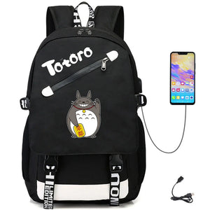 Anime My Neighbor Totoro USB Oxford Schoolbag Teenger Fabric Casual Packsack