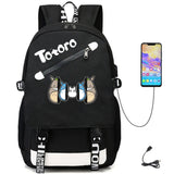 Anime My Neighbor Totoro USB Oxford Schoolbag Teenger Fabric Casual Packsack