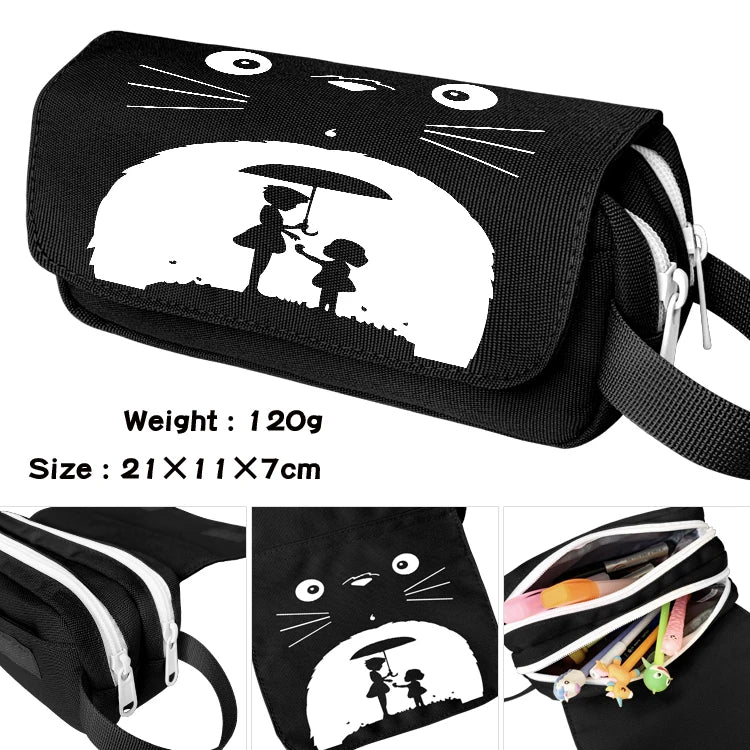 Totoro Pencil Case Student Waterproof Makeup Bag Portable Penbag