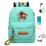 Anime Nylon Backpack USB Charge Schoolbag Teenager Travel Laptop Bag