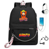 Anime Nylon Backpack USB Charge Schoolbag Teenager Travel Laptop Bag