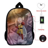 ONE PUNCH-MAN 3D Print USB Backpack Student School Bags Bookbag
