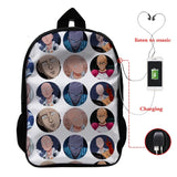 ONE PUNCH-MAN 3D Print USB Backpack Student School Bags Bookbag