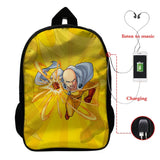 ONE PUNCH-MAN 3D Print USB Backpack Student School Bags Bookbag