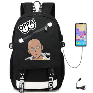 One Punch Man USB Oxford Backpack Schoolbag Teenger Rucksack