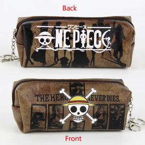 Anime Pirate King PU Leather Cosmetic Bag Luffy Zipper Pencil Bag