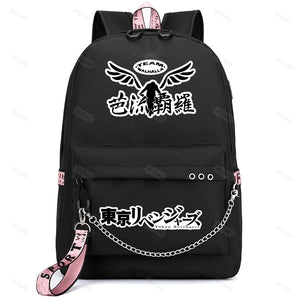 Anime Printing Backpack USB Charging Men Women Waterproof School Bag