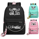 Anime Printing Backpack USB Charging Men Women Waterproof School Bag