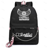 Anime Printing Backpack USB Charging Men Women Waterproof School Bag