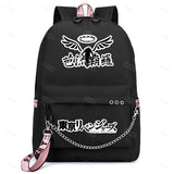 Anime Printing Backpack USB Charging Men Women Waterproof School Bag