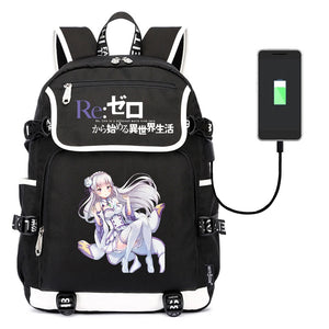 Re:Life In A Different World From Zero Canvas School Bag Backpack