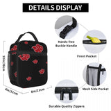 Anime Red Cloud Insulated Lunch Tote Bag for Women Konoha Akatsuki Neji