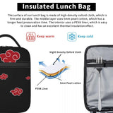 Anime Red Cloud Insulated Lunch Tote Bag for Women Konoha Akatsuki Neji