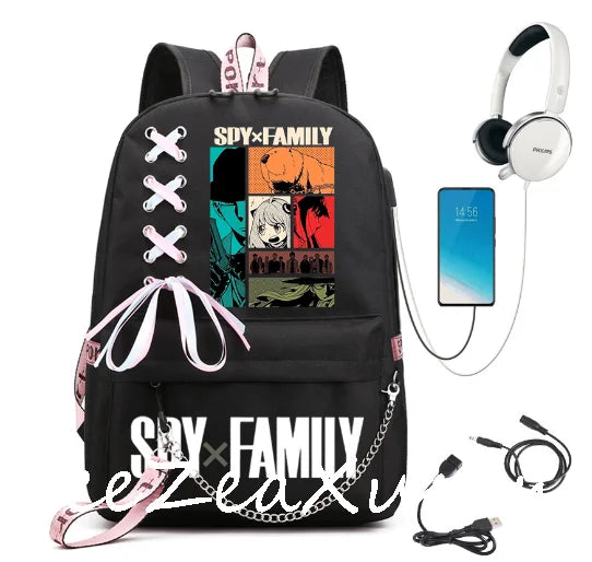 SPY x FAMILY Anya Forger School Backpack Women Student Shoulder Bag
