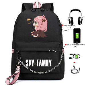 Anime SPY x FAMILY Backpack for School Girls Student Rucksack Usb Charging