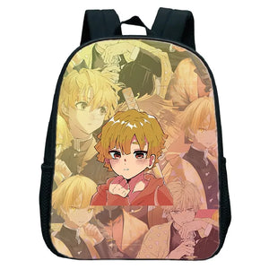 Demon Slayer Kimetsu No Yaiba Zenitsu Anime School Bag Cosplay Kids Backpack