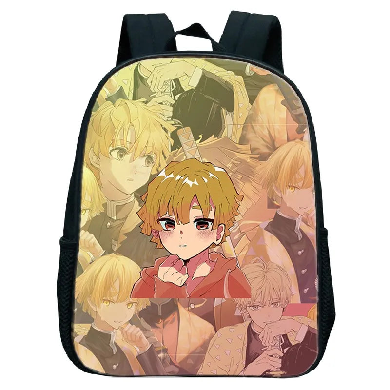 Demon Slayer Kimetsu No Yaiba Zenitsu Anime School Bag Cosplay Kids Backpack