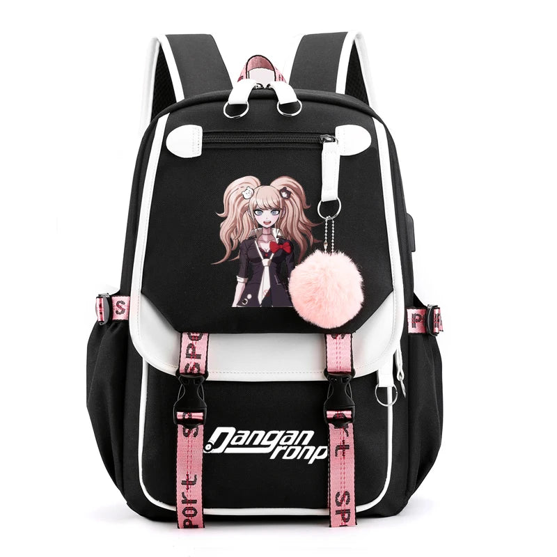 Anime School Bags Nylon Backpack Large Capacity Student School Bag Girls Travel