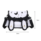 Anime Shoulder Bag Nylon Moon Star Printed Sweet Bow Tie Handle Bags