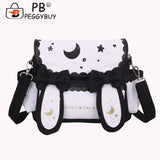 Anime Shoulder Bag Nylon Moon Star Printed Sweet Bow Tie Handle Bags