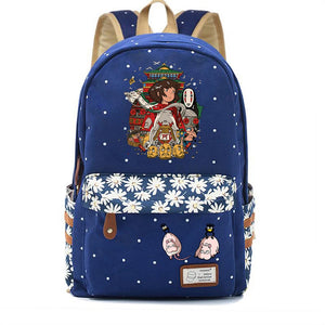 Anime Spirited Away Backpack Schoolbag Teen Student Travel Laptop Bag