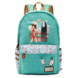 Anime Spirited Away Canvas Backpack Teenger Packsack Casual Zip Schoolbag