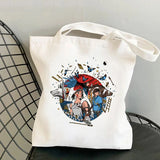 Anime Totoro Shopping Bag Graphic Tote Harajuku Shopper Bag Women Canvas