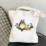 Anime Totoro Shopping Bag Graphic Tote Harajuku Shopper Bag Women Canvas