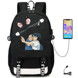 Anime Spirited Away USB Teenger Oxford Student Casual Backpack Schoolbag