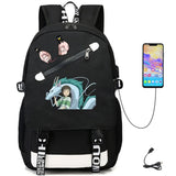 Anime Spirited Away USB Teenger Oxford Student Casual Backpack Schoolbag