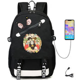 Anime Spirited Away USB Teenger Oxford Student Casual Backpack Schoolbag