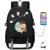 Anime Spirited Away USB Teenger Oxford Student Casual Backpack Schoolbag
