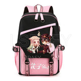 Hanako-Kun USB Girl Backpack School Book Bags Laptop Headphone Port