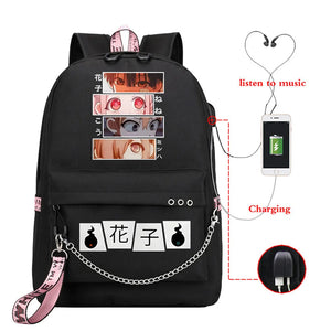 Anime Toilet-Bound Hanako School Backpack USB Manga School Bags