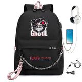 Tokyo Ghoul Nylon Backpack USB Charge Schoolbag Cartoon Teenger Travel Laptop Ba