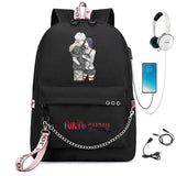 Tokyo Ghoul Nylon Backpack USB Charge Schoolbag Cartoon Teenger Travel Laptop Ba