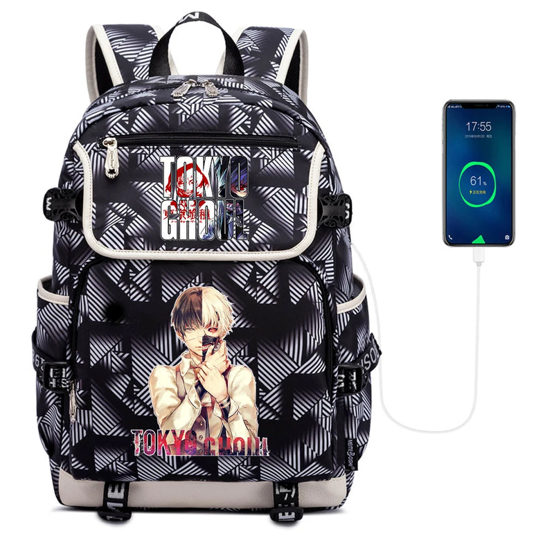 Tokyo Ghoul Teen School Bag Canvas Backpack Rucksack Laptop Shoulder Bag
