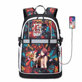 Tokyo Ghoul USB Backpack Reflective Stripe Teenger Schoolbag