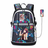 Tokyo Ghoul USB Backpack Reflective Stripe Teenger Schoolbag