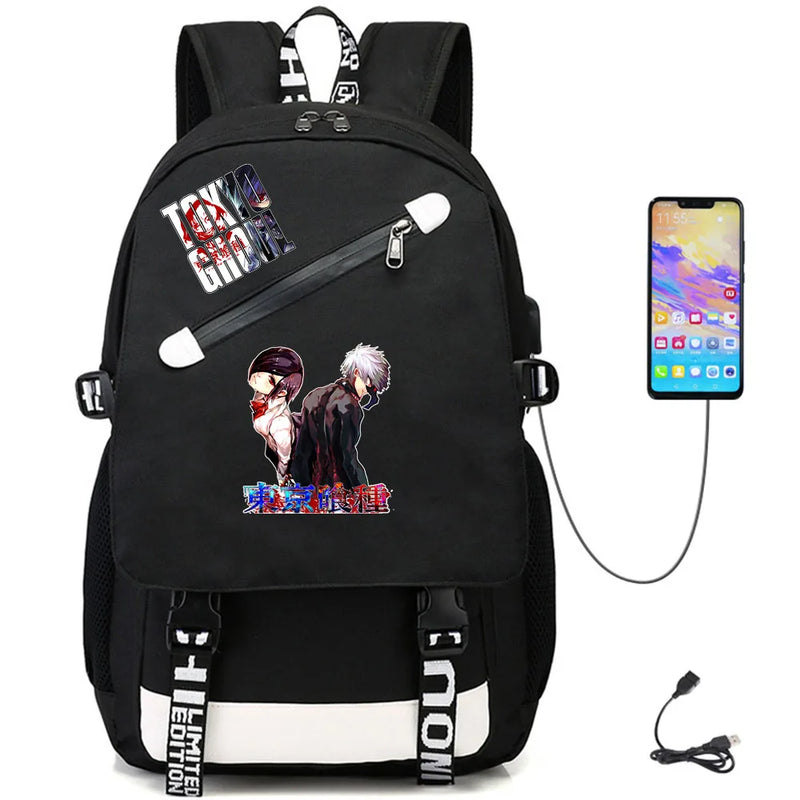Tokyo Ghoul USB Oxford Packsack Unisex Schoolbag Casual Teengr