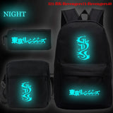 Anime Tokyo Revengers Children Schoolbag Luminous Cartoon Print Backpack