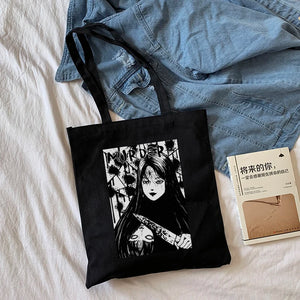 Anime Tomie Women Bag Japanese Gothic Canvas Horror Harajuk Shopper