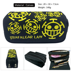 Anime Tony Chopper Luffy Law Cosplay Canvas School Pen Pencil Case