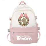 Japanese Anime Totoro Cat Canvas Backpack for Teens