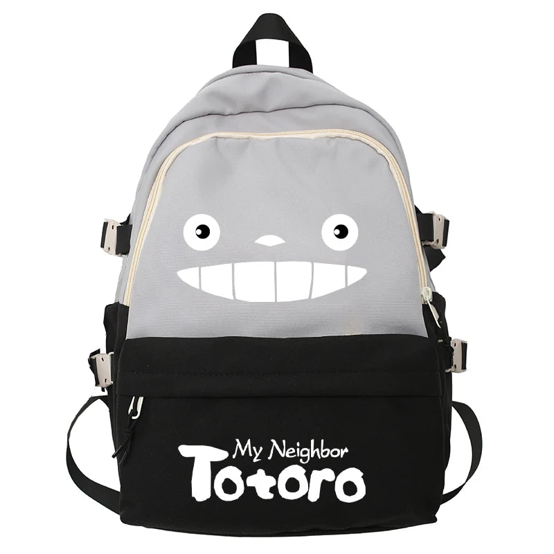 Japanese Anime Totoro Cat Canvas Backpack for Teens