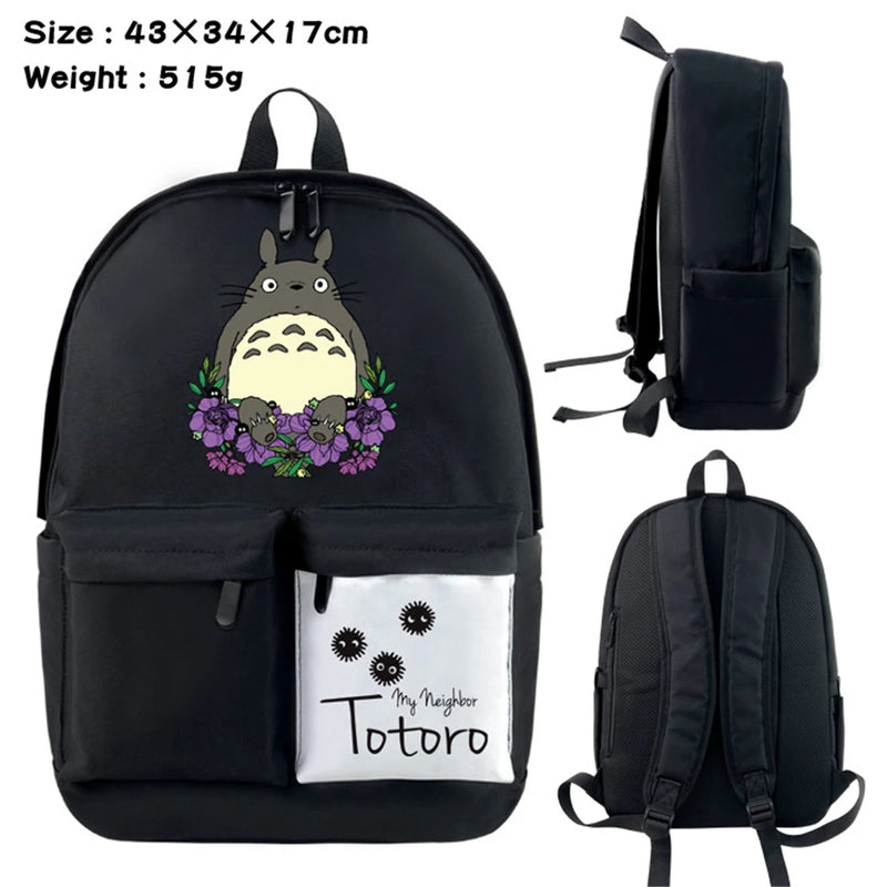 Anime Totoro Nylon Backpack Casual Knapsack Teenager Packsack