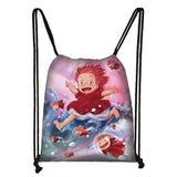Anime Totoro / Ponyo Drawstring Bag Teenager Boys Girls Storage Bag