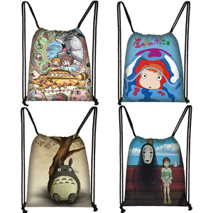 Anime Totoro / Ponyo Drawstring Bag Teenager Boys Girls Storage Bag